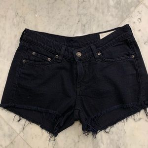 Rag & Bone Size 26 Black Cut Off Zippered Shorts